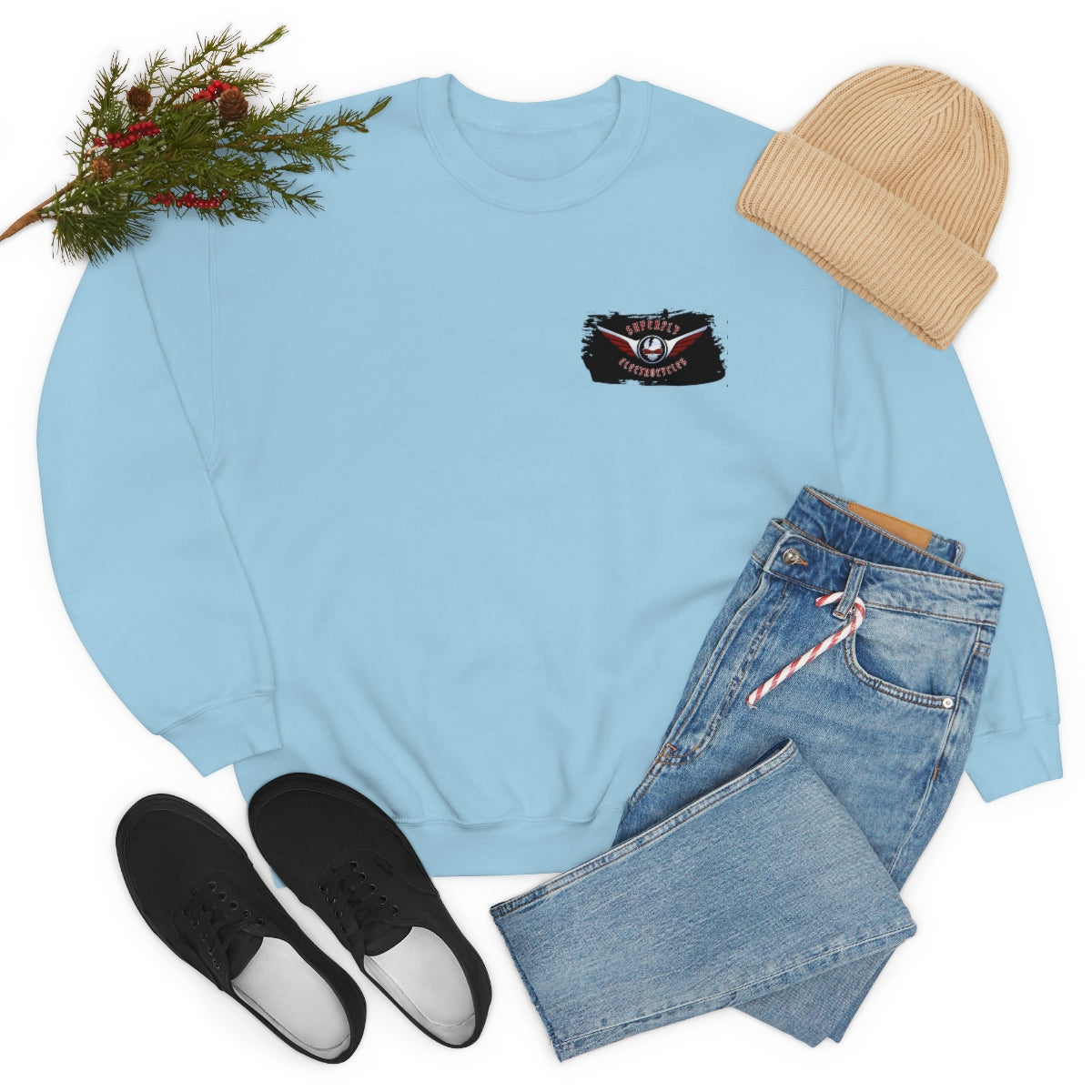 OFFICIAL Superfly ElectroCycles Shop Heavy Blend Sweatshirt (Gildan)- (F/B Print)